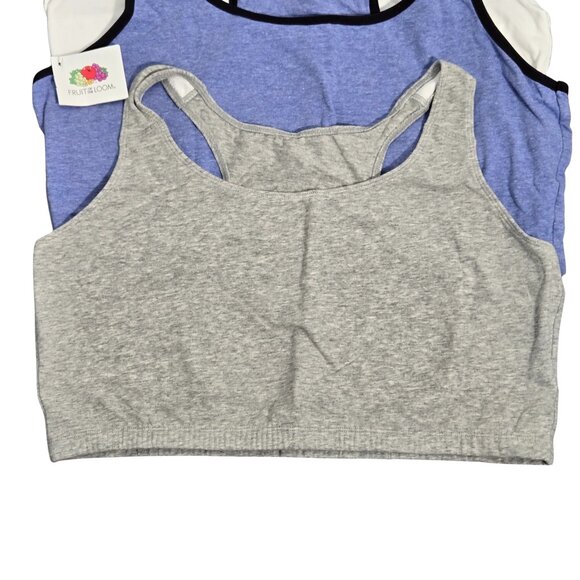 NWT | Fruit of the Loom 3 Pack Non-Padded Racerback Sports Bras | XLarge - Picture 3 of 6